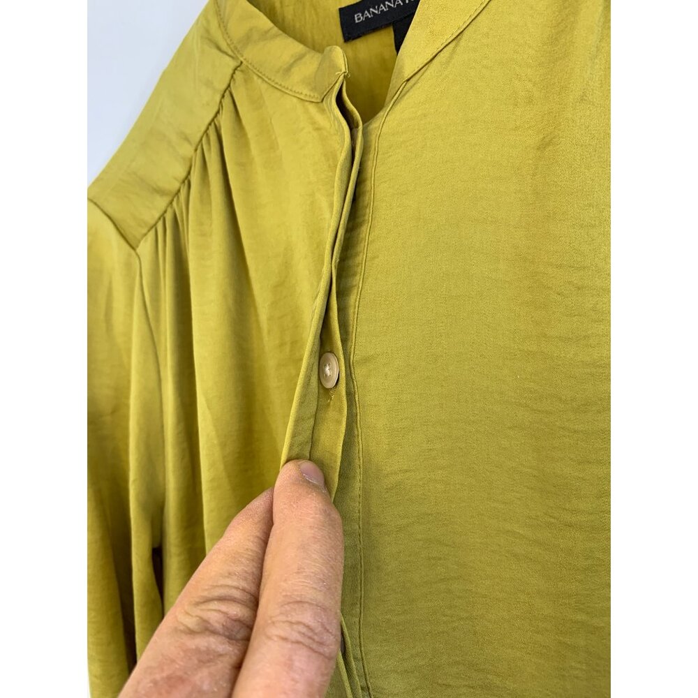 Banana Republic Long Sleeve Tiered Dress Mini Gold Sz 4 Drop Waist NWT $128 6930 - Picture 12 of 16